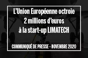 L’Union Européenne octroie 2 millions d’euros à la start-up LIMATECH